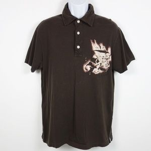 Gap Brown Bleached Cotton Pocket Polo Men's Large